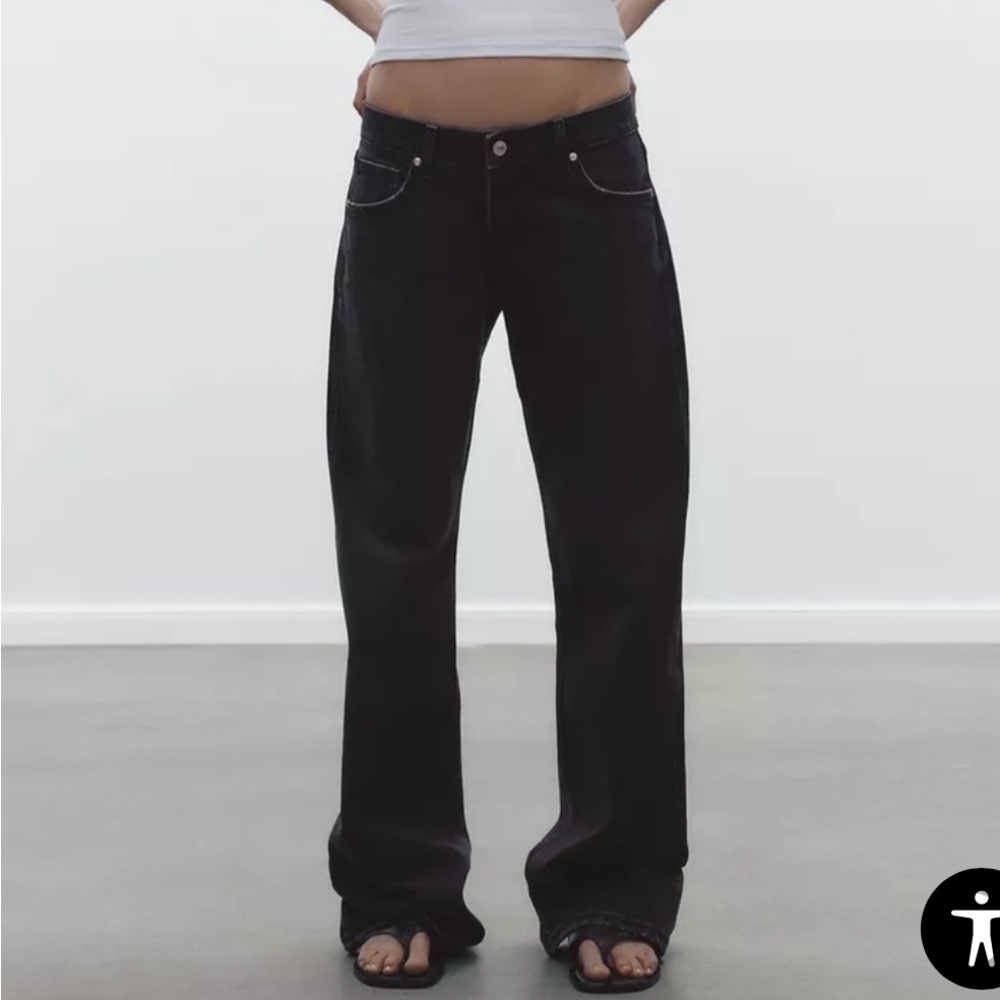 Zara Black Flare Wide Leg Jeans
